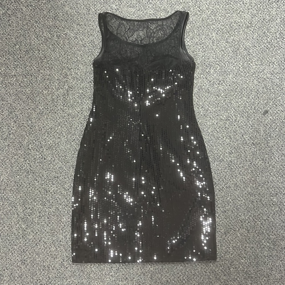 AS U WISH | black sequin body-con homecoming/party/cocktail mini dress